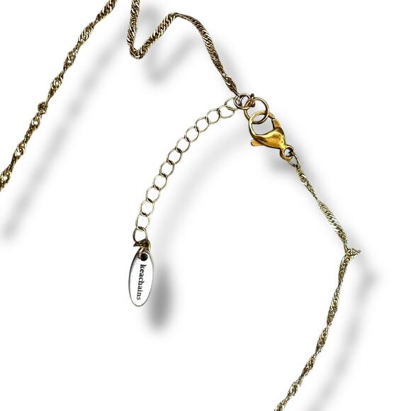 Keachains Cowboy Boot 18k Gold Plated Stainless Steel Twist Chain Drop Necklace - Picture 3 of 5
